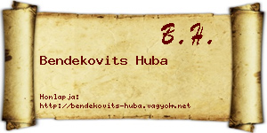 Bendekovits Huba névjegykártya
